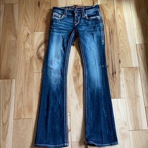 Dark blue boot cut jeans